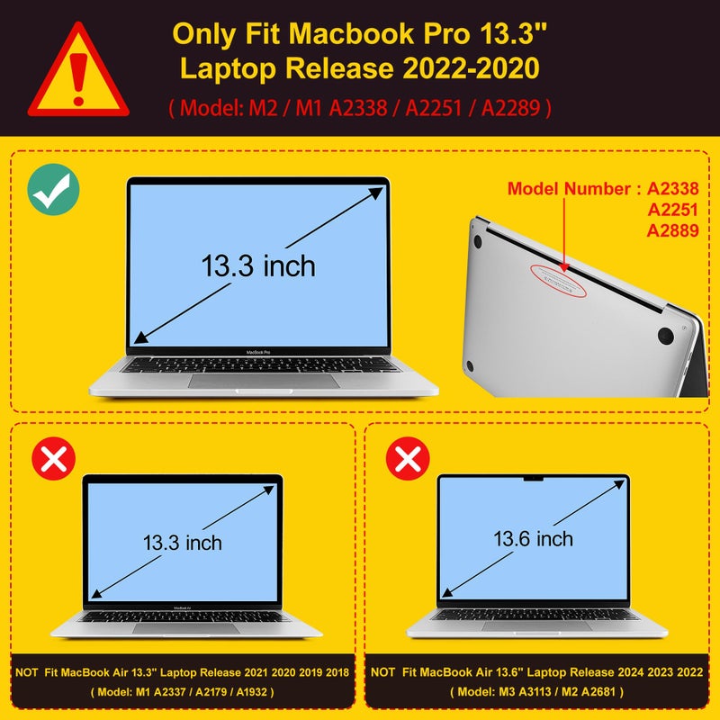 May Chen Compatible with MacBook Pro 13 inch Case 2022 2021 2020 Release Models A2338 M2 M1 A2251 A2289, Plastic Hard Shell Case for MacBook Pro 13 Inch with Touch Bar Fits Touch ID, Great Wave - Image 2